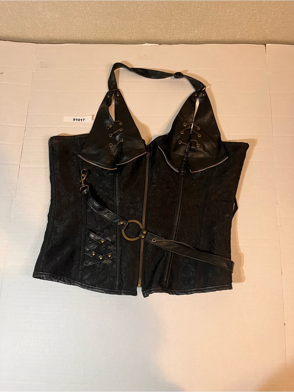 Black Halter Corset Tank Top Renaissance Pirate